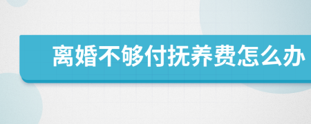 离婚不够付抚养费怎么办