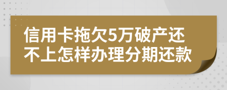 信用卡拖欠5万破产还不上怎样办理分期还款