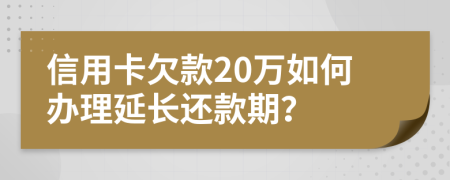 信用卡欠款20万如何办理延长还款期？