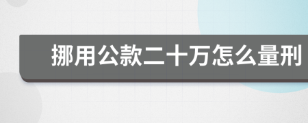 挪用公款二十万怎么量刑