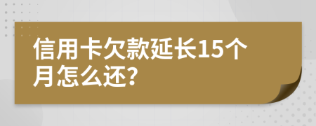 信用卡欠款延长15个月怎么还？