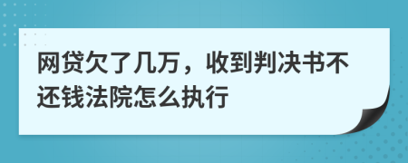 网贷欠了几万，收到判决书不还钱法院怎么执行