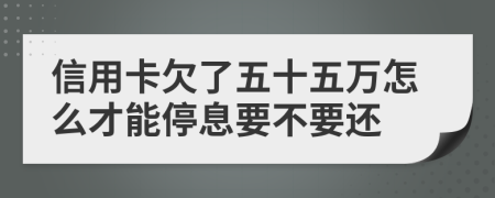 信用卡欠了五十五万怎么才能停息要不要还