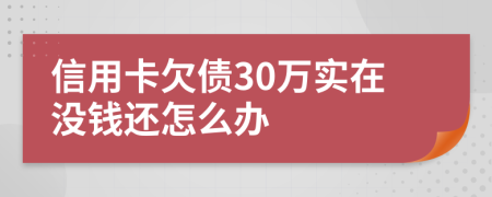 信用卡欠债30万实在没钱还怎么办