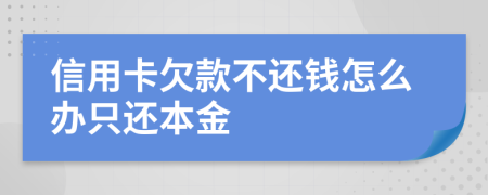 信用卡欠款不还钱怎么办只还本金