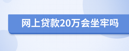 网上贷款20万会坐牢吗