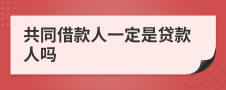 共同借款人一定是贷款人吗