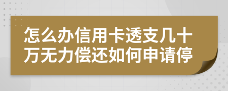 怎么办信用卡透支几十万无力偿还如何申请停