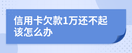 信用卡欠款1万还不起该怎么办