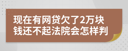 现在有网贷欠了2万块钱还不起法院会怎样判