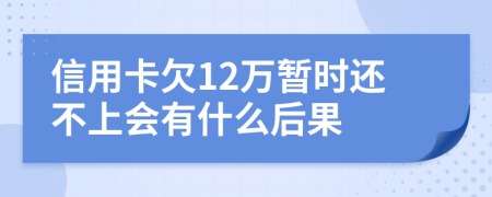 信用卡欠12万暂时还不上会有什么后果