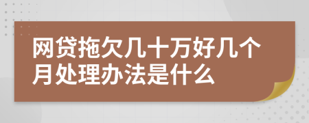 网贷拖欠几十万好几个月处理办法是什么