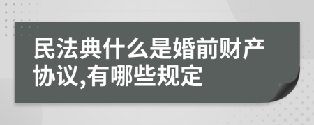 民法典什么是婚前财产协议,有哪些规定