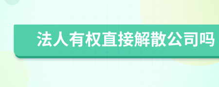 法人有权直接解散公司吗