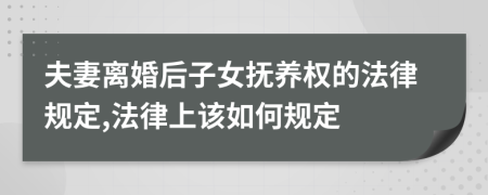 夫妻离婚后子女抚养权的法律规定,法律上该如何规定