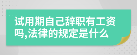 试用期自己辞职有工资吗,法律的规定是什么