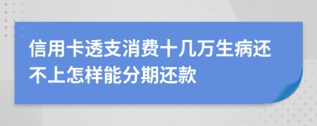 信用卡透支消费十几万生病还不上怎样能分期还款