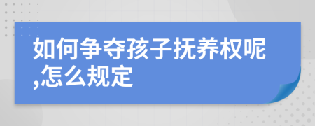 如何争夺孩子抚养权呢,怎么规定