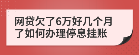 网贷欠了6万好几个月了如何办理停息挂账