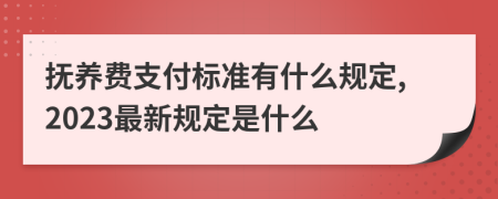 抚养费支付标准有什么规定,2023最新规定是什么