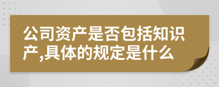 公司资产是否包括知识产,具体的规定是什么