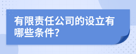 有限责任公司的设立有哪些条件？