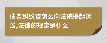 债务纠纷该怎么向法院提起诉讼,法律的规定是什么