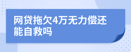 网贷拖欠4万无力偿还能自救吗