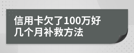 信用卡欠了100万好几个月补救方法