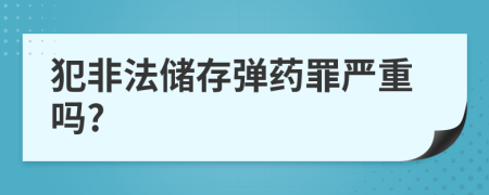 犯非法储存弹药罪严重吗?