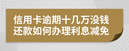 信用卡逾期十几万没钱还款如何办理利息减免