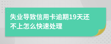 失业导致信用卡逾期19天还不上怎么快速处理