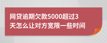 网贷逾期欠款5000超过3天怎么让对方宽限一些时间