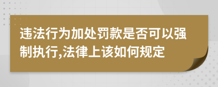 违法行为加处罚款是否可以强制执行,法律上该如何规定