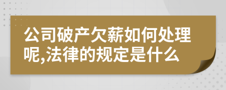 公司破产欠薪如何处理呢,法律的规定是什么