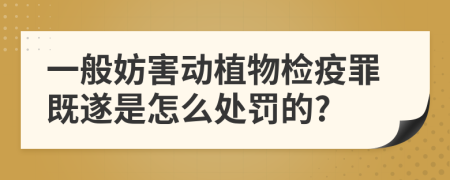 一般妨害动植物检疫罪既遂是怎么处罚的?