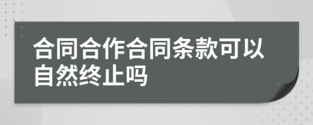 合同合作合同条款可以自然终止吗