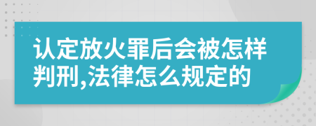 认定放火罪后会被怎样判刑,法律怎么规定的