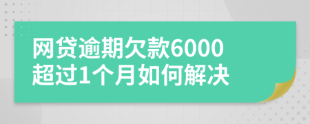 网贷逾期欠款6000超过1个月如何解决