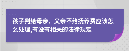 孩子判给母亲，父亲不给抚养费应该怎么处理,有没有相关的法律规定