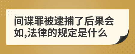 间谍罪被逮捕了后果会如,法律的规定是什么