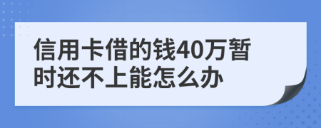 信用卡借的钱40万暂时还不上能怎么办