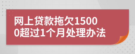 网上贷款拖欠15000超过1个月处理办法