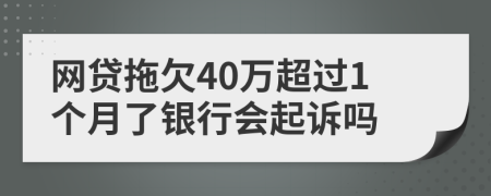 网贷拖欠40万超过1个月了银行会起诉吗