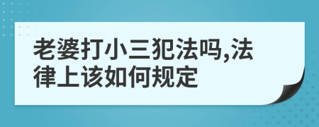 老婆打小三犯法吗,法律上该如何规定