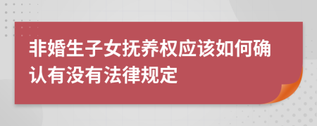 非婚生子女抚养权应该如何确认有没有法律规定
