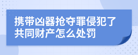 携带凶器抢夺罪侵犯了共同财产怎么处罚