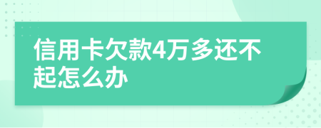 信用卡欠款4万多还不起怎么办