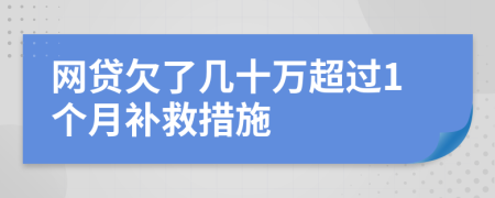 网贷欠了几十万超过1个月补救措施