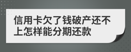 信用卡欠了钱破产还不上怎样能分期还款